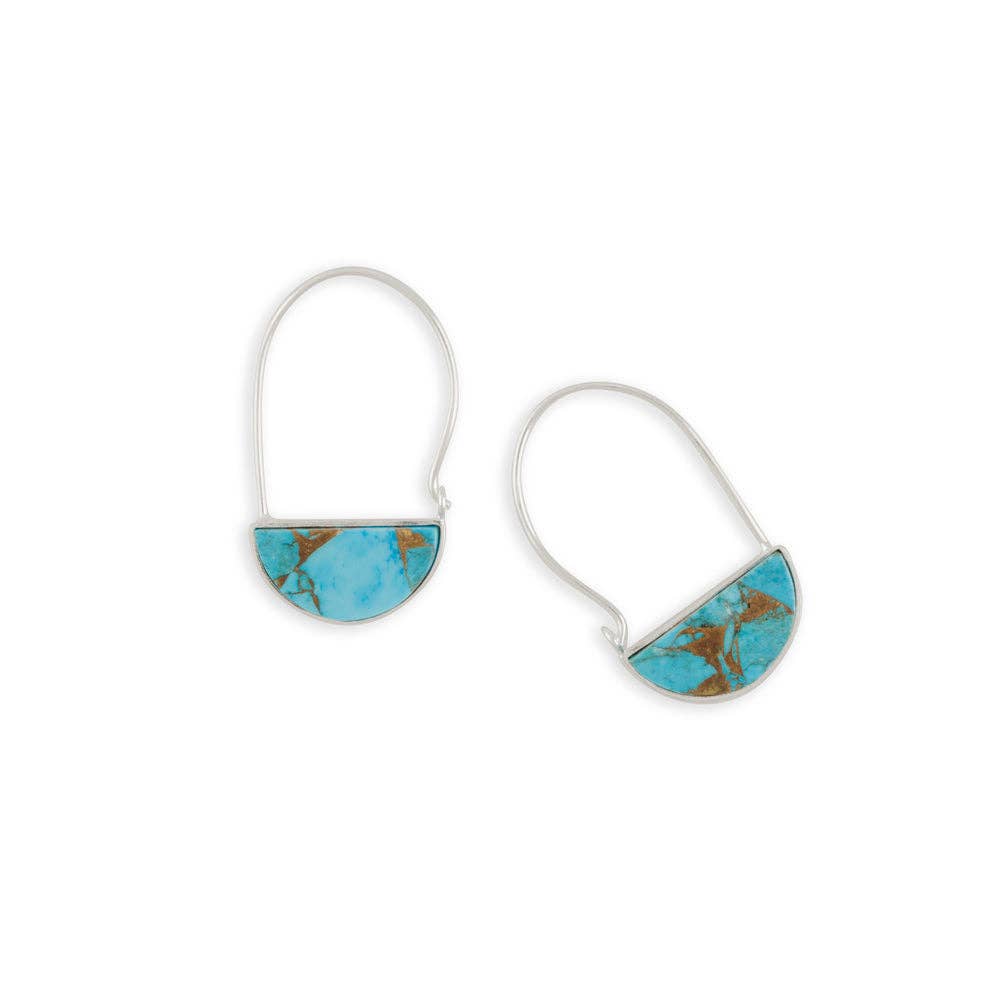 Turquoise Crescent Earrings