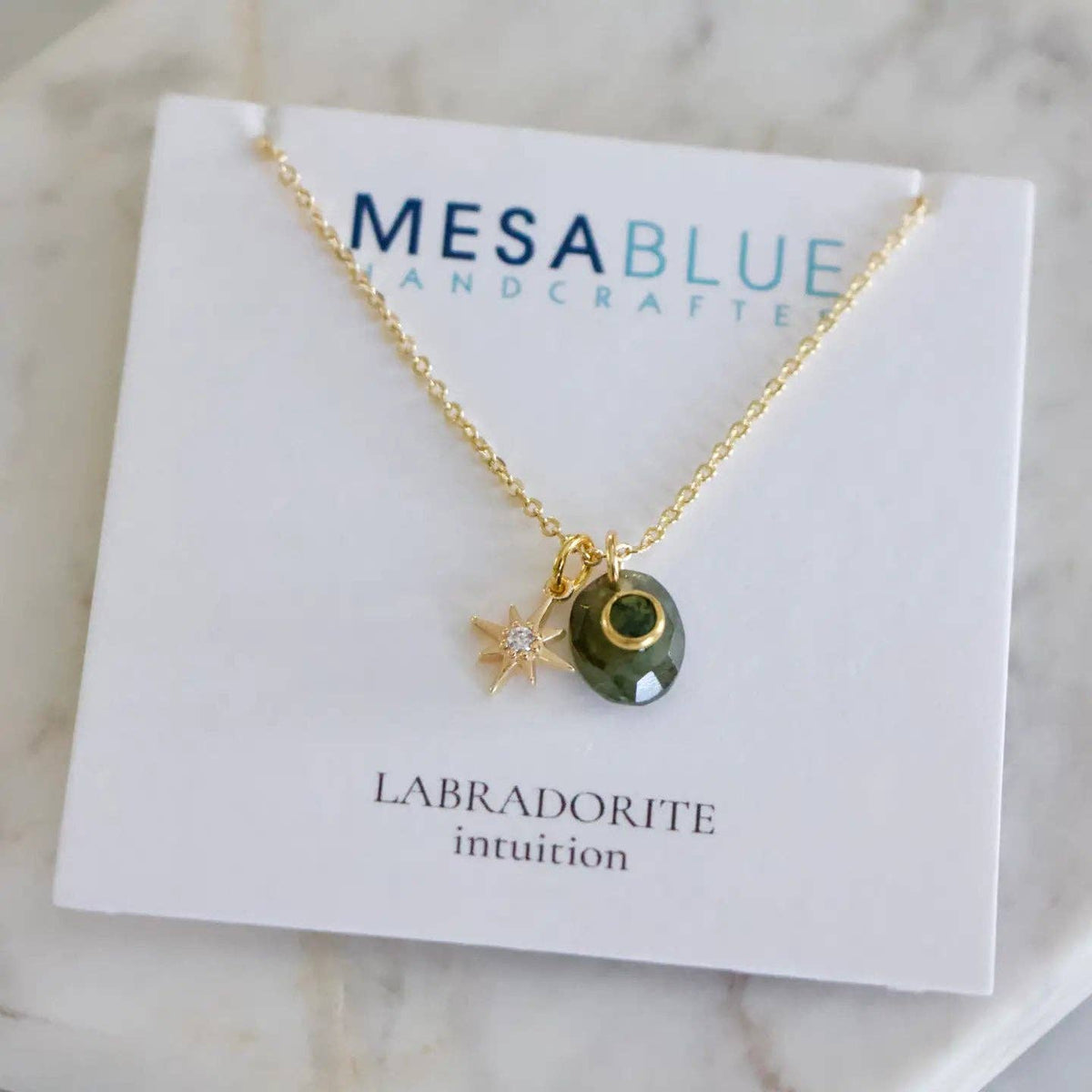 Amazonite, Labradorite & Moonstone Moss Agate Star Necklace