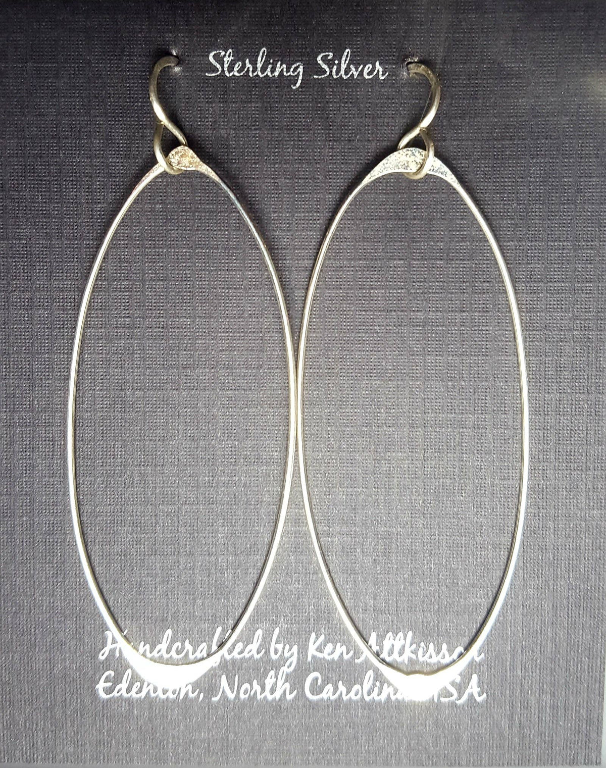 Sterling Silver Earrings X-Large Oval