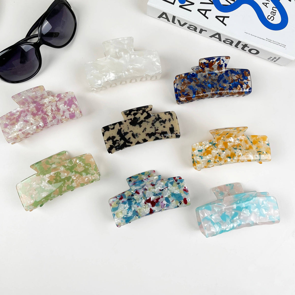 Acetate Colored Square Hair Clip Simple Claw Clips