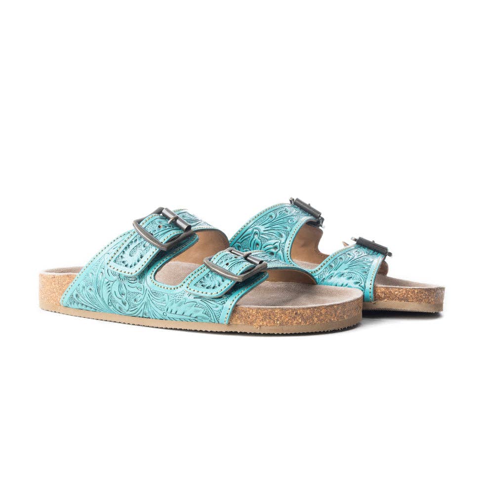Wildlfower Wanderer Sandals In Turquoise