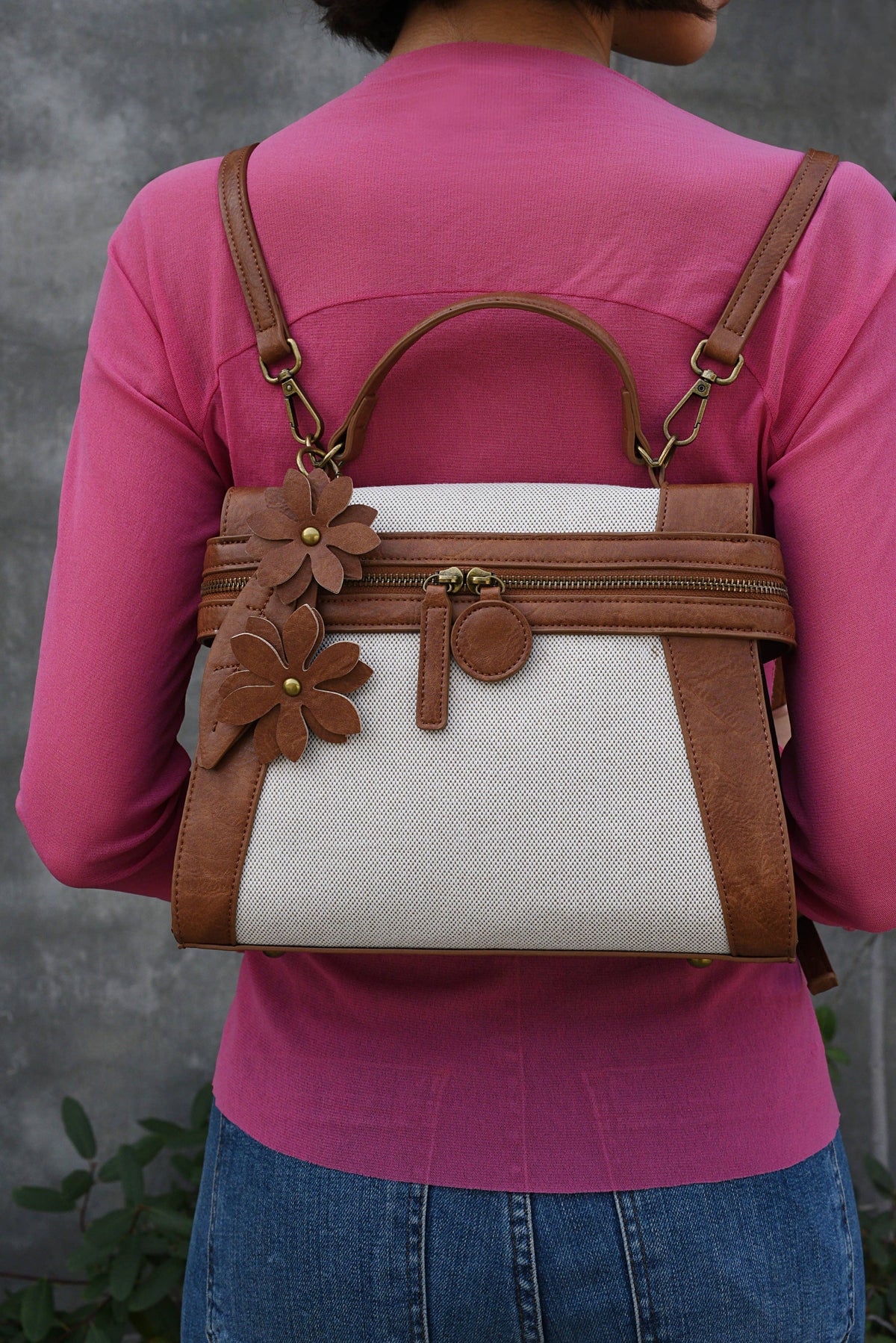 Emma Linen crossbody or backpack