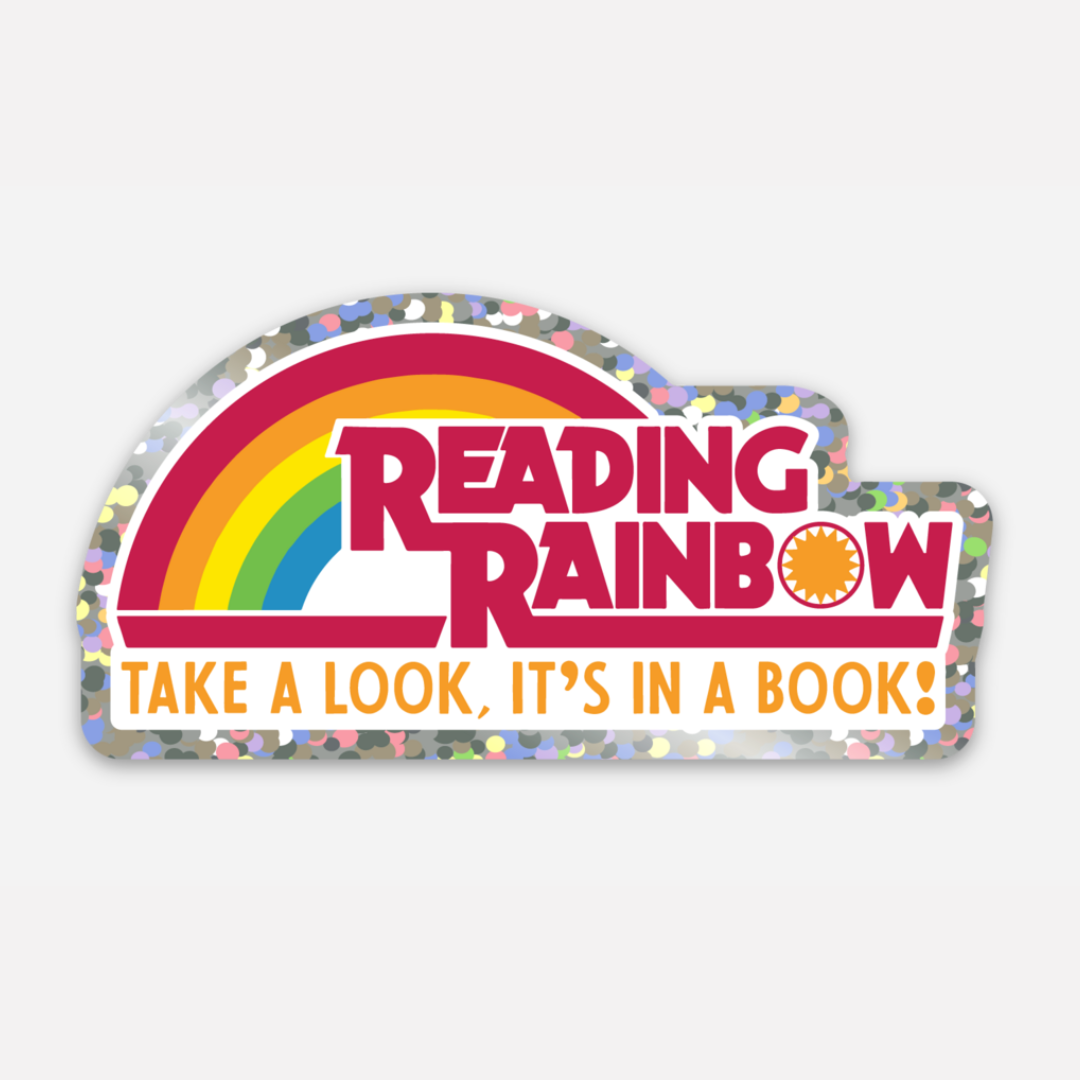 Reading Rainbow Glitter Vinyl Sticker