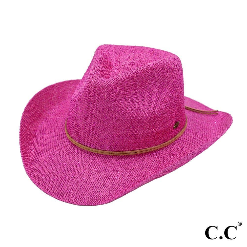 Sequin Cowboy Hat with Suede-Style Band