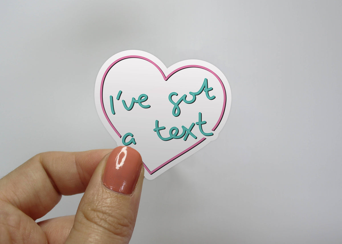 I've Got a Text Love Island Heart Sticker