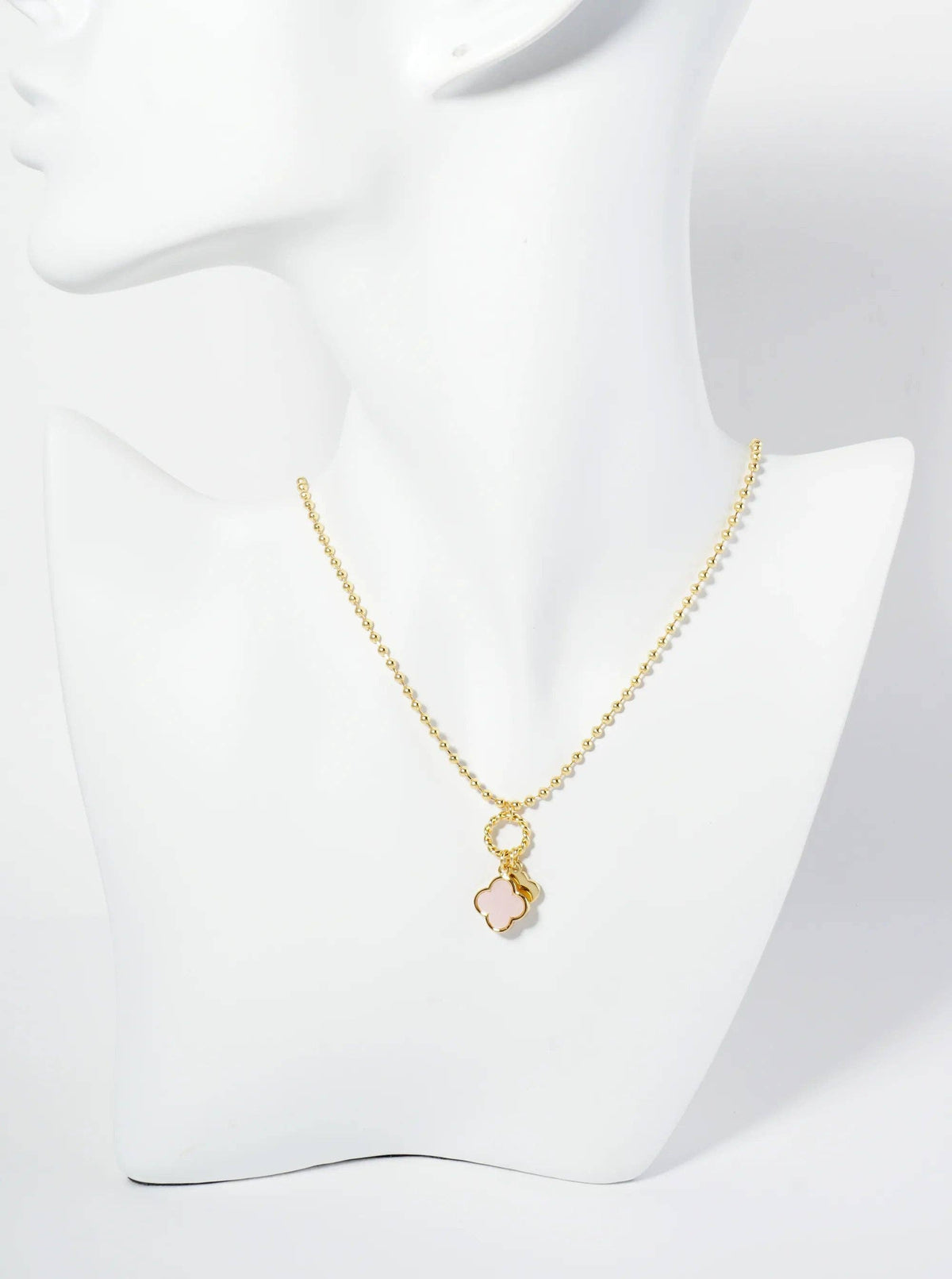 Lucky Double Quatrefoil Ball Chain Necklace