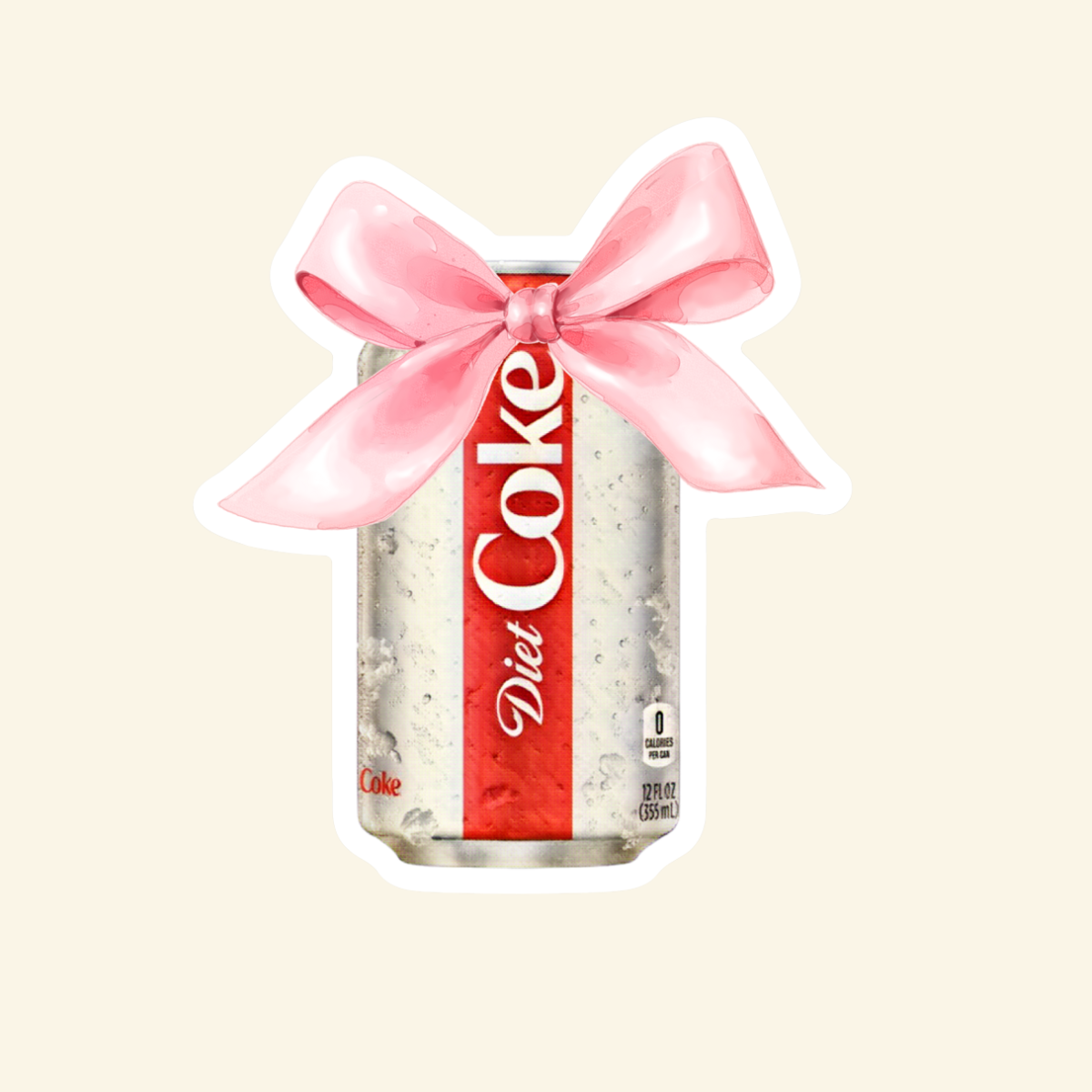 Diet Coke Bow Vinyl Sticker