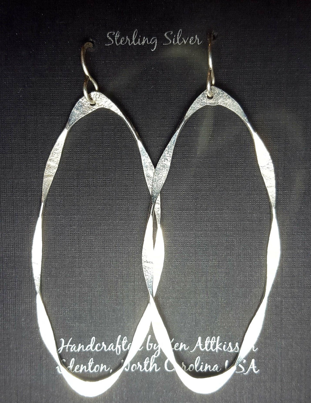 Sterling Silver Earrings Large Thick Ovals