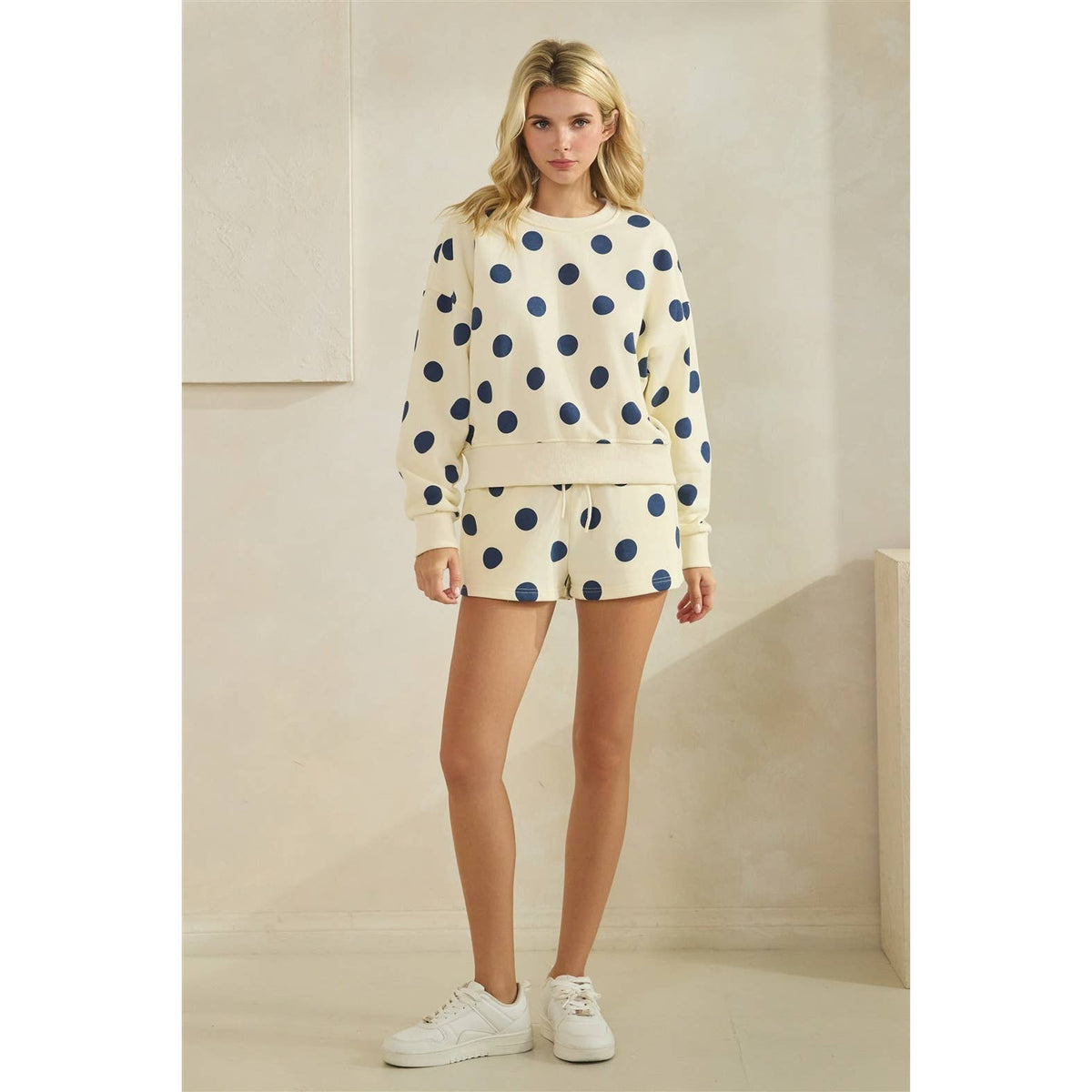 Polka Dot Crewneck Sweatshirt