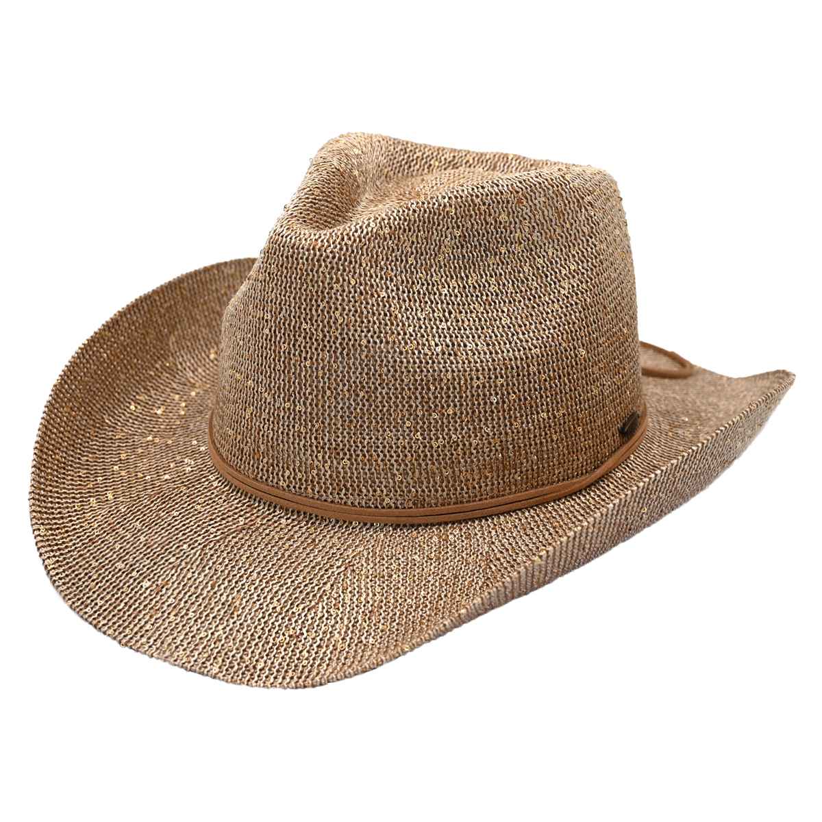 Sequin Cowboy Hat with Suede-Style Band