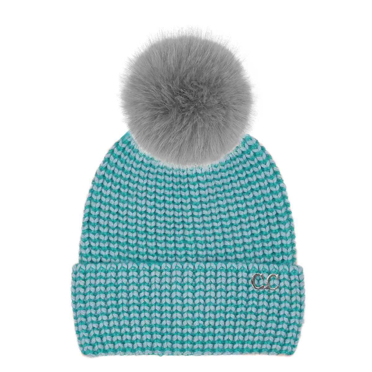 Two Tone Angora Cuff Beanie