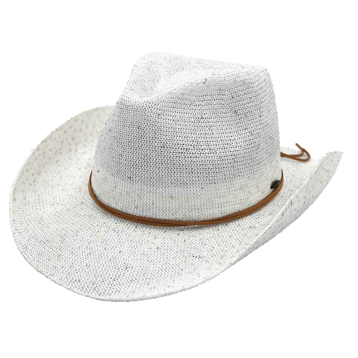 Sequin Cowboy Hat with Suede-Style Band