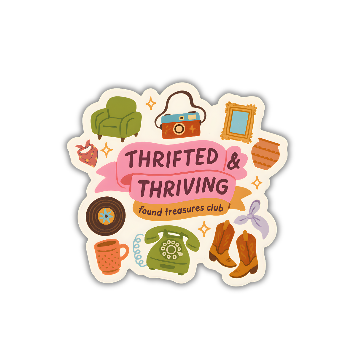Thrifted & Thriving Vinyl Sticker