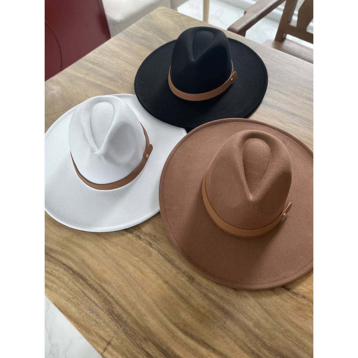 Structured Wide Brim Panama Hat in Vegan Felt