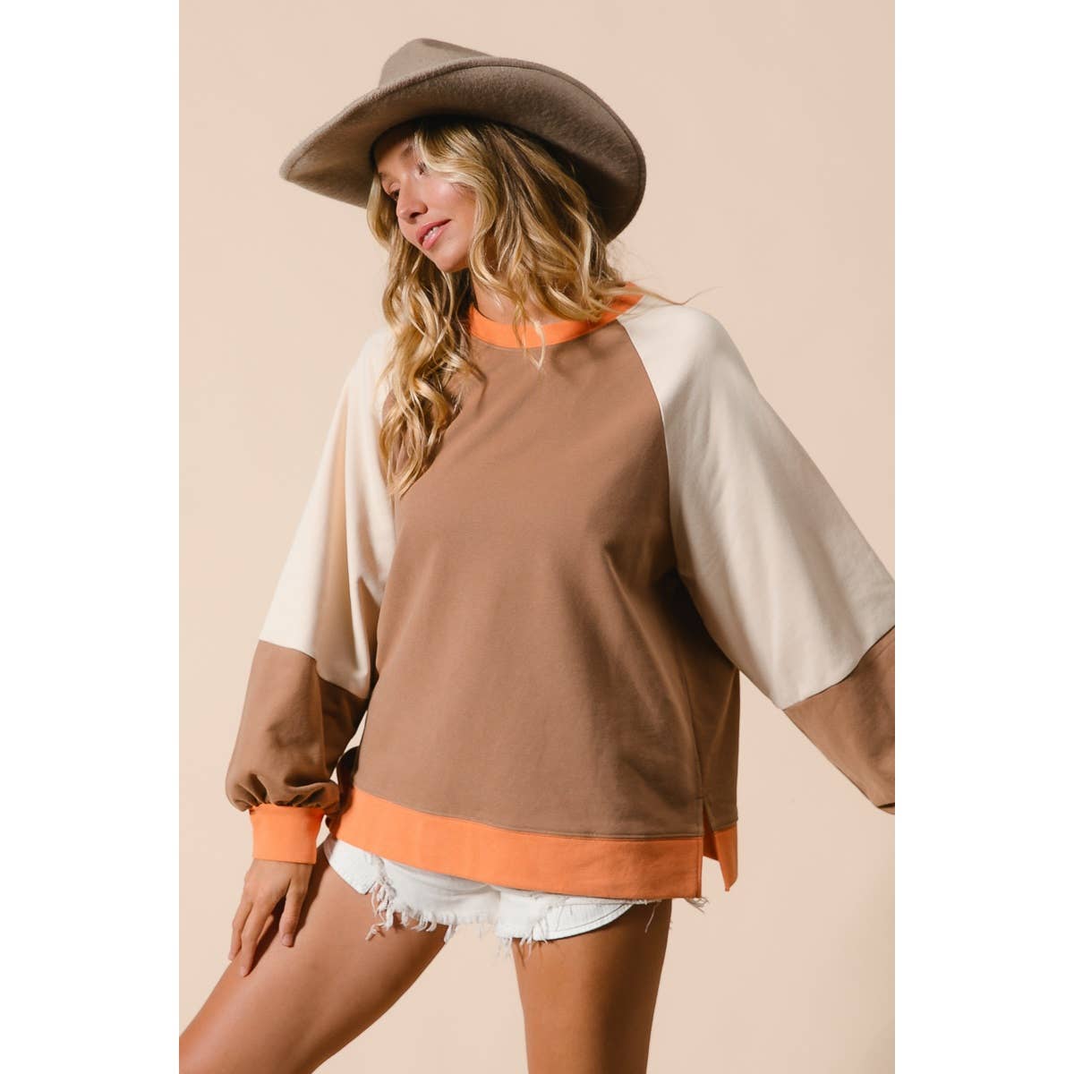 French Terry Color Block Top