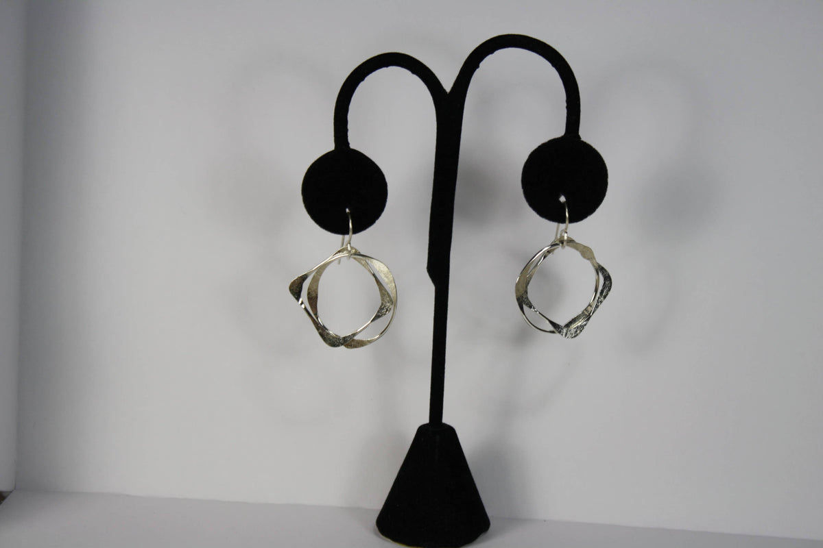Sterling Silver Large Thick Square & Circles Together