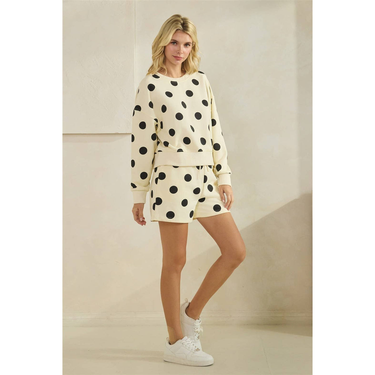 Polka Dot Crewneck Sweatshirt