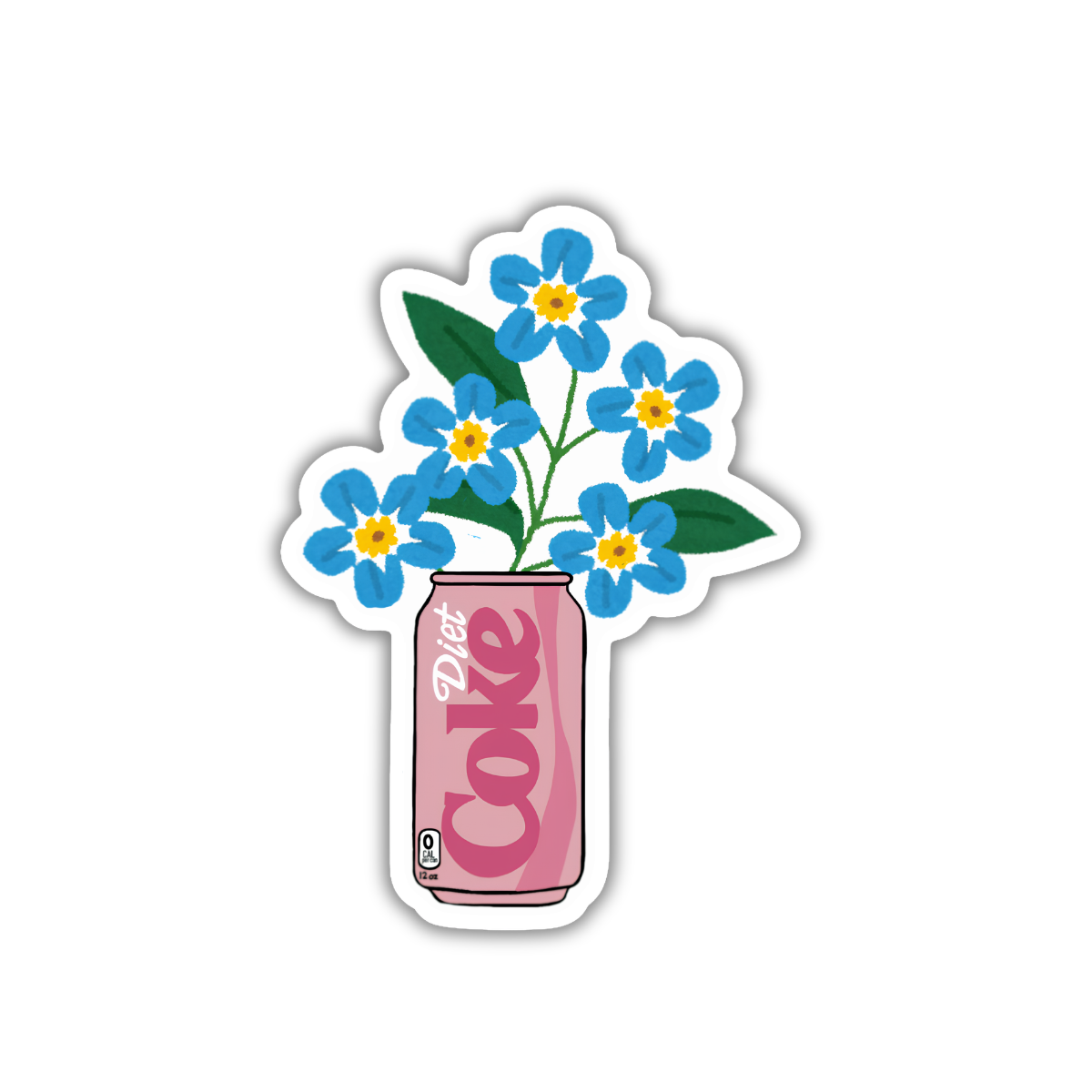 Diet Coke Floral Vase Vinyl Sticker