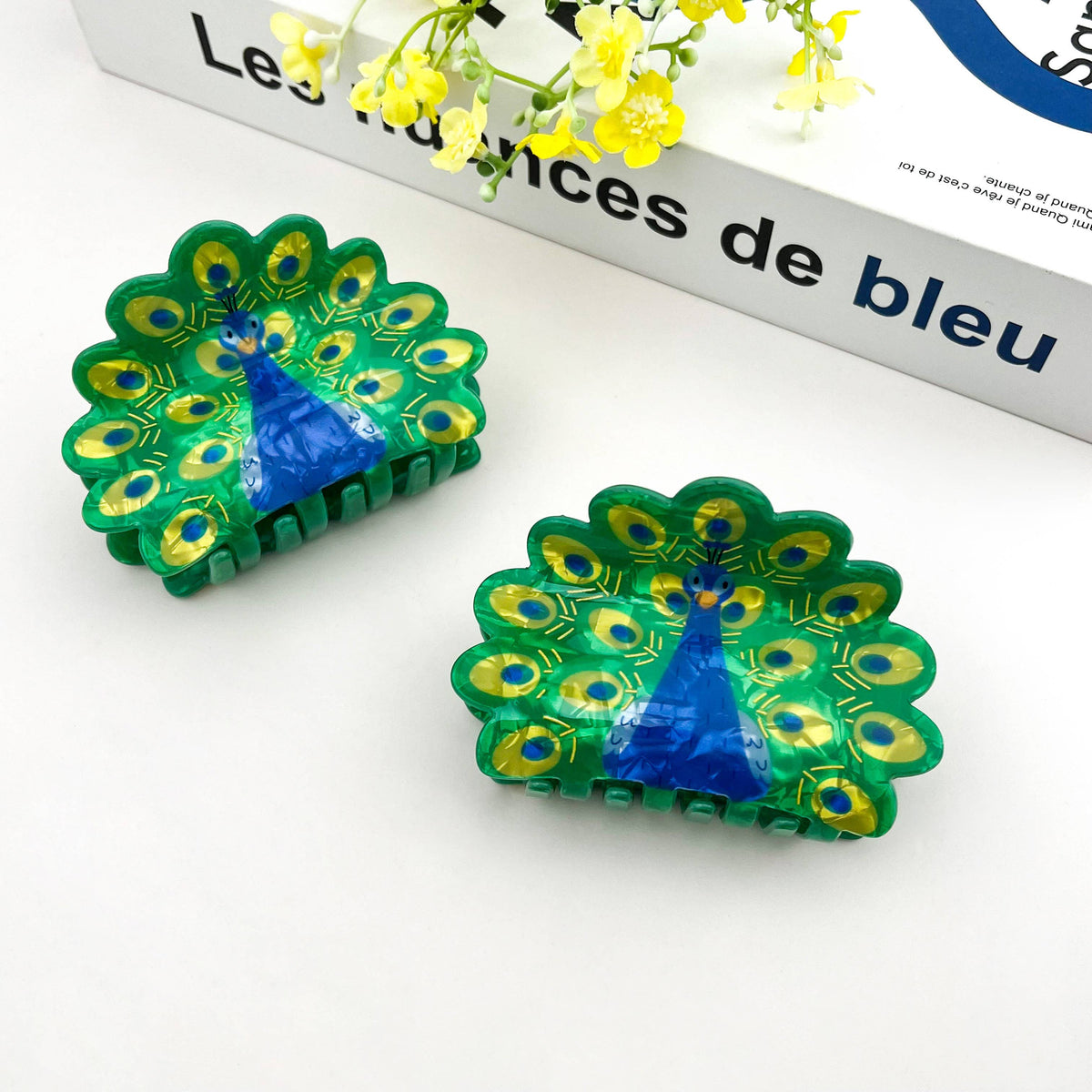 Peacock Feather Hair Claw Clip, Legant Animal-Inspired Desig