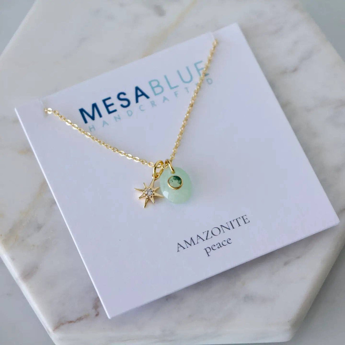 Amazonite, Labradorite & Moonstone Moss Agate Star Necklace