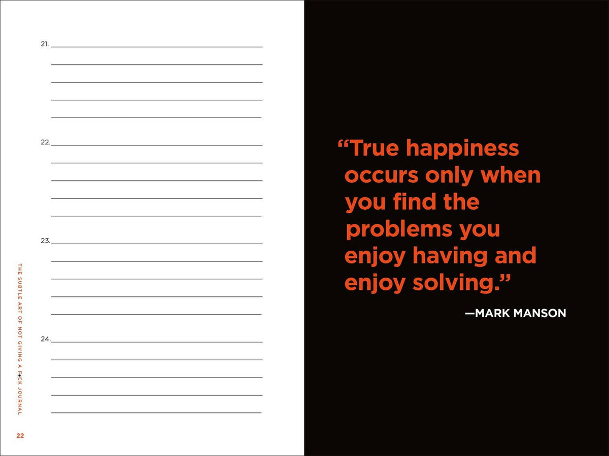 Subtle Art of Not Giving a F*ck Journal, The: Mark Manson