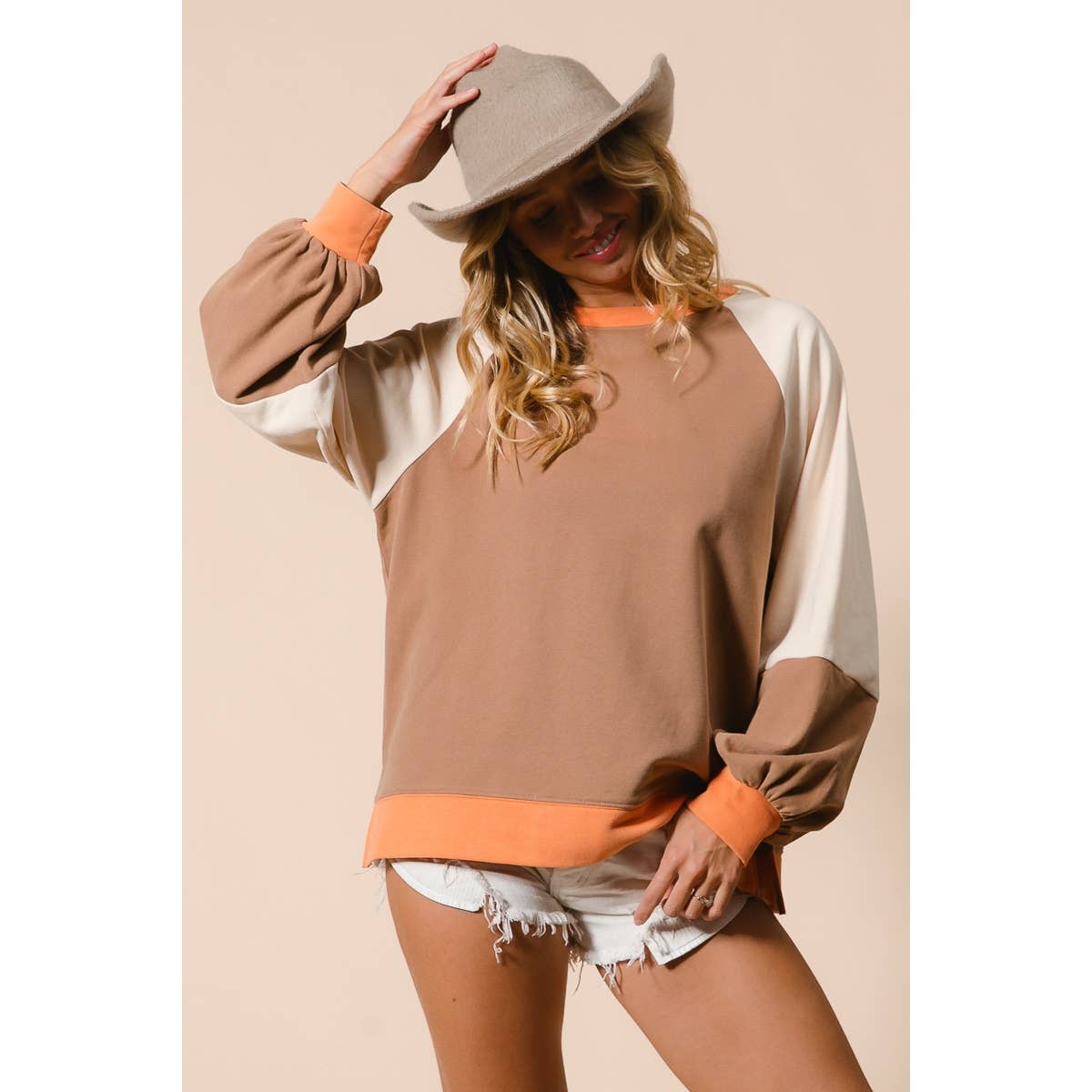 French Terry Color Block Top