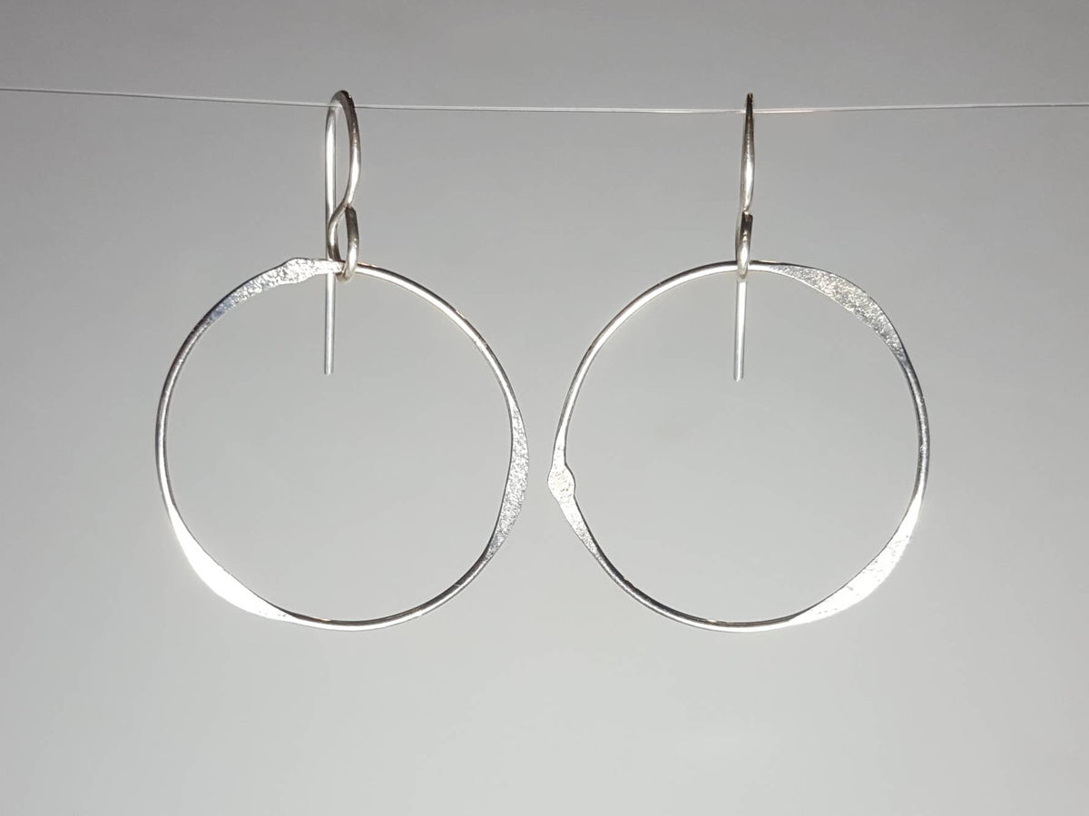 Sterling Silver Earrings Large Circle