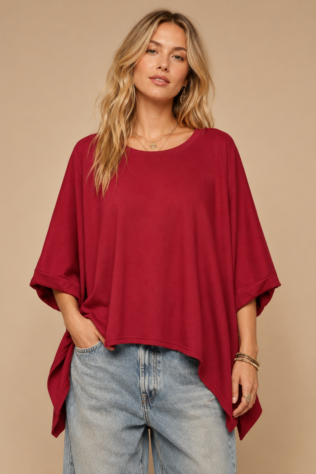 Dolman Half Sleeve Oversize Top