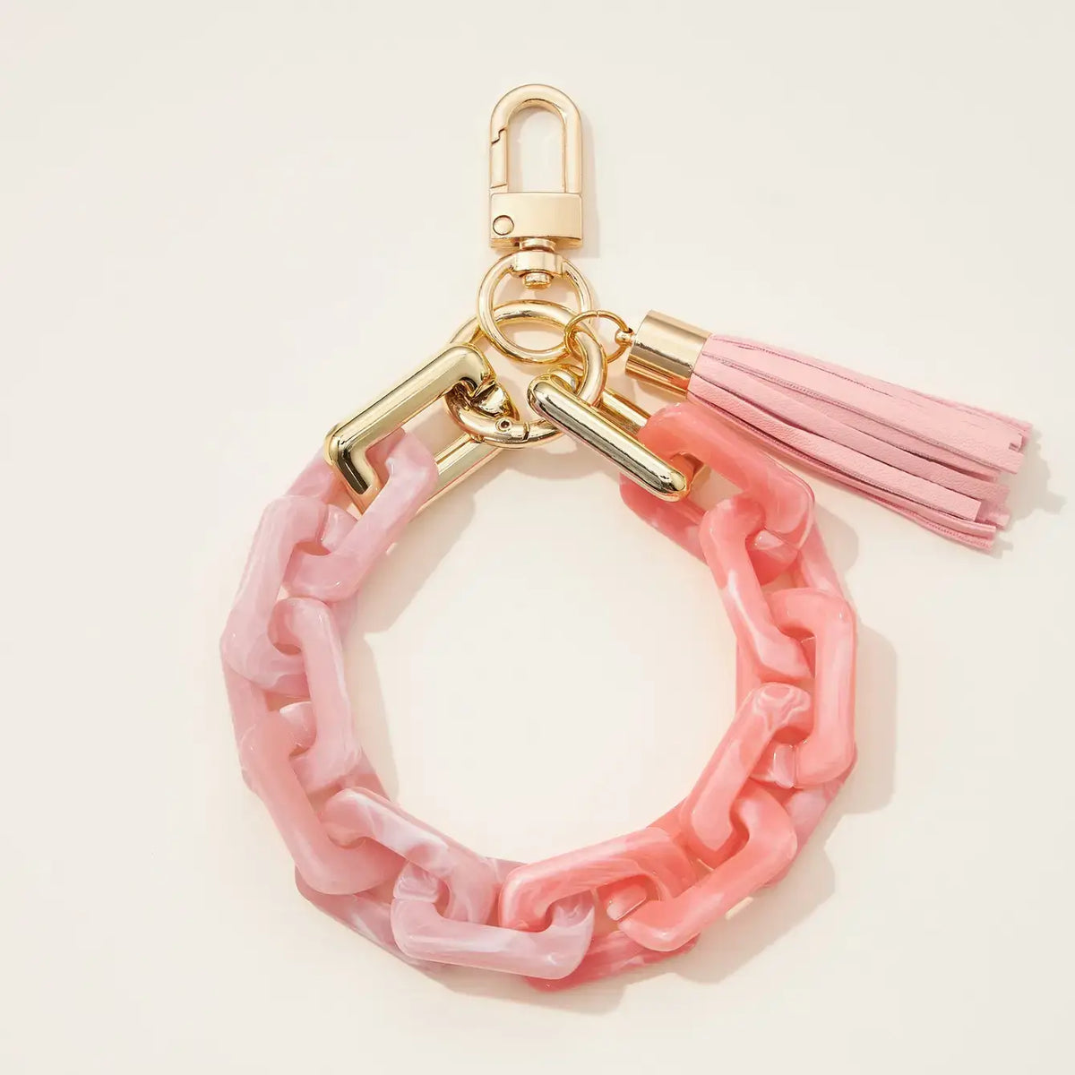 Acrylic Chain Link Tassel Keychain Bracelet