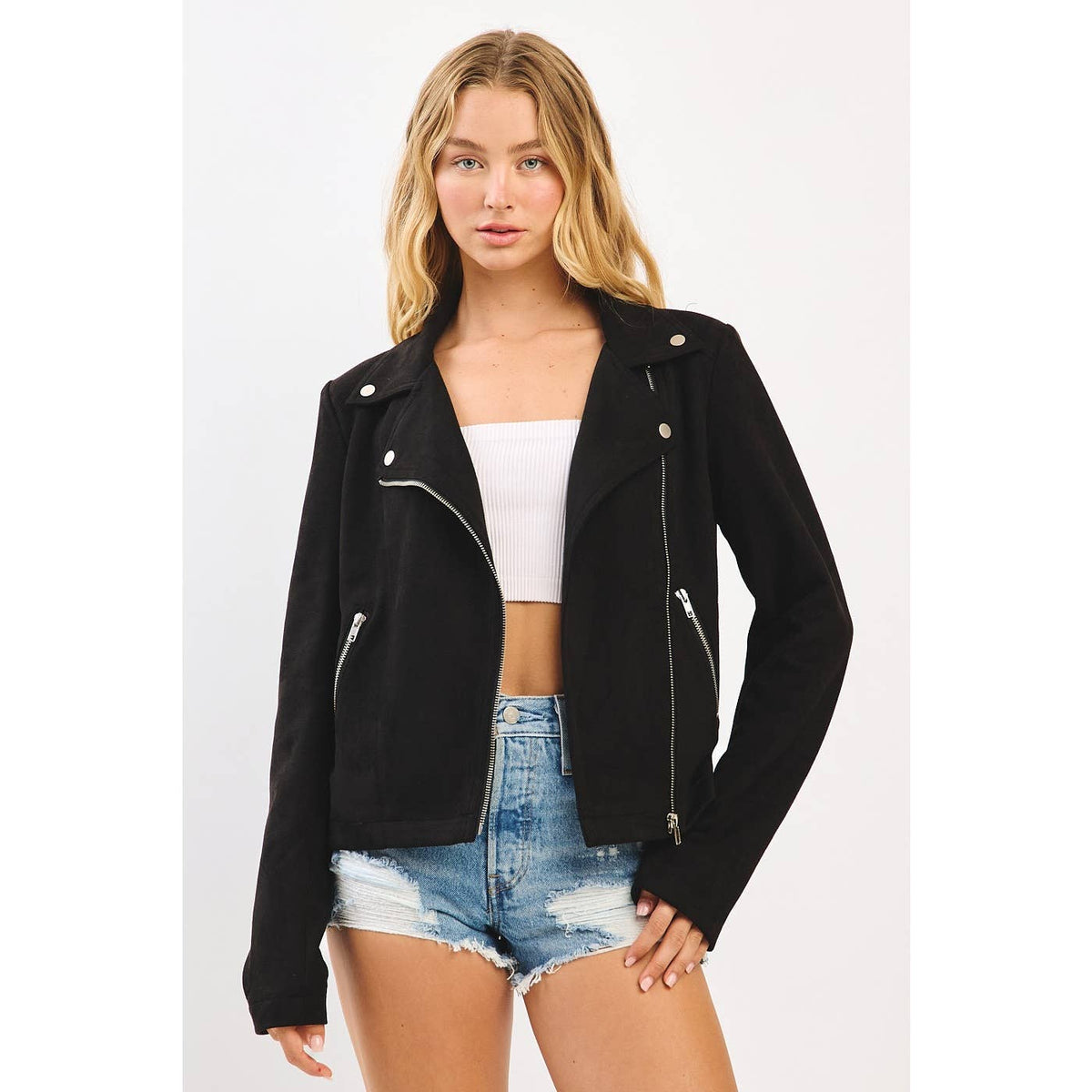 SUEDE MOTO BIKER JACKET