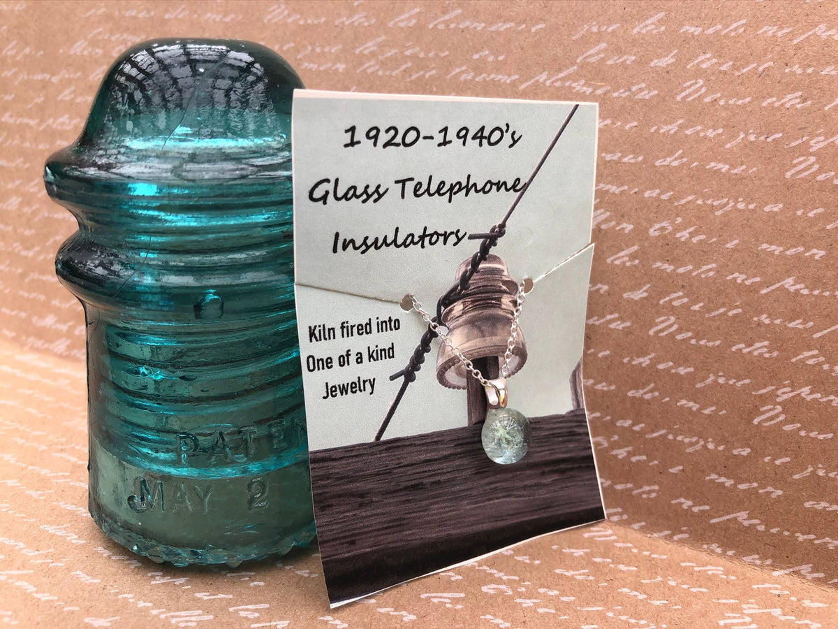 Vintage Telephone Insulator Heart Earrings Sterling Silver