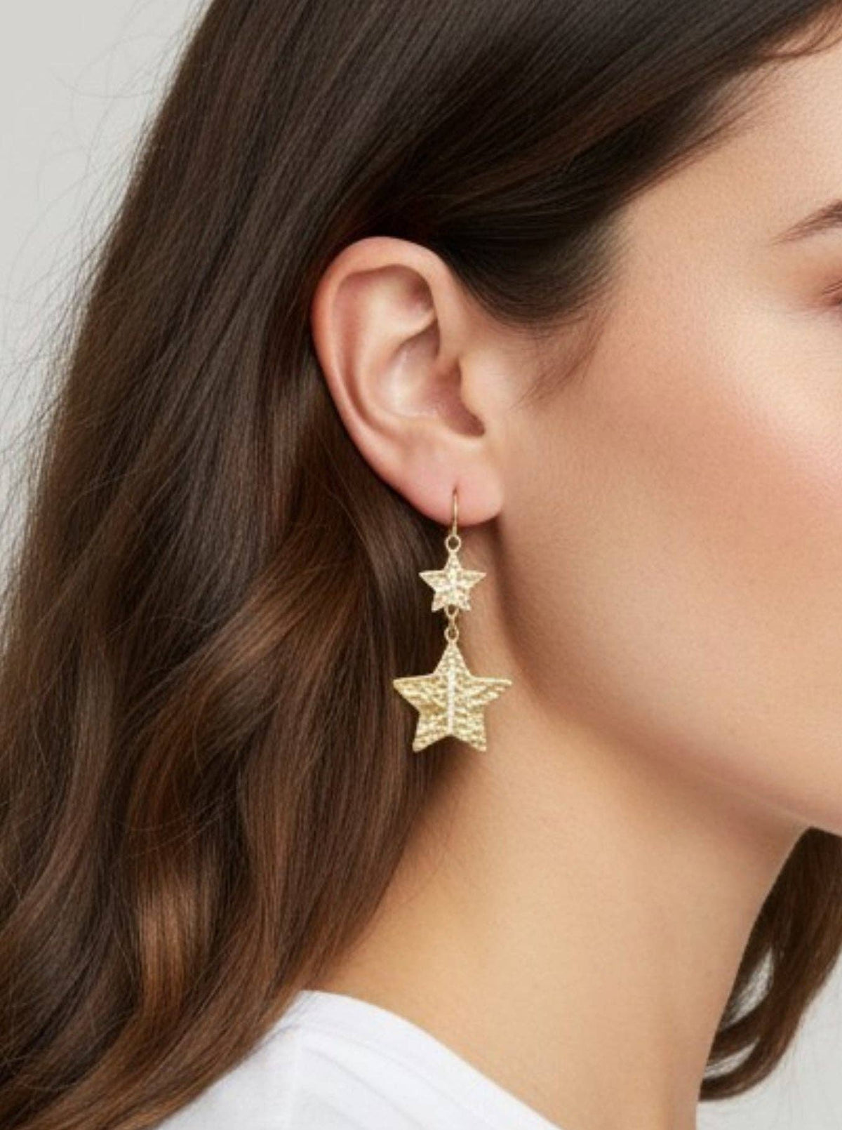 Starlight Hammered Crystal Drop Earrings