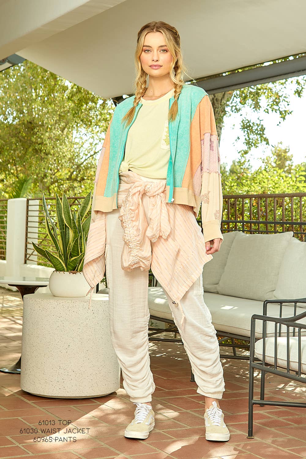 Mixed Media Color Blocked Jacket