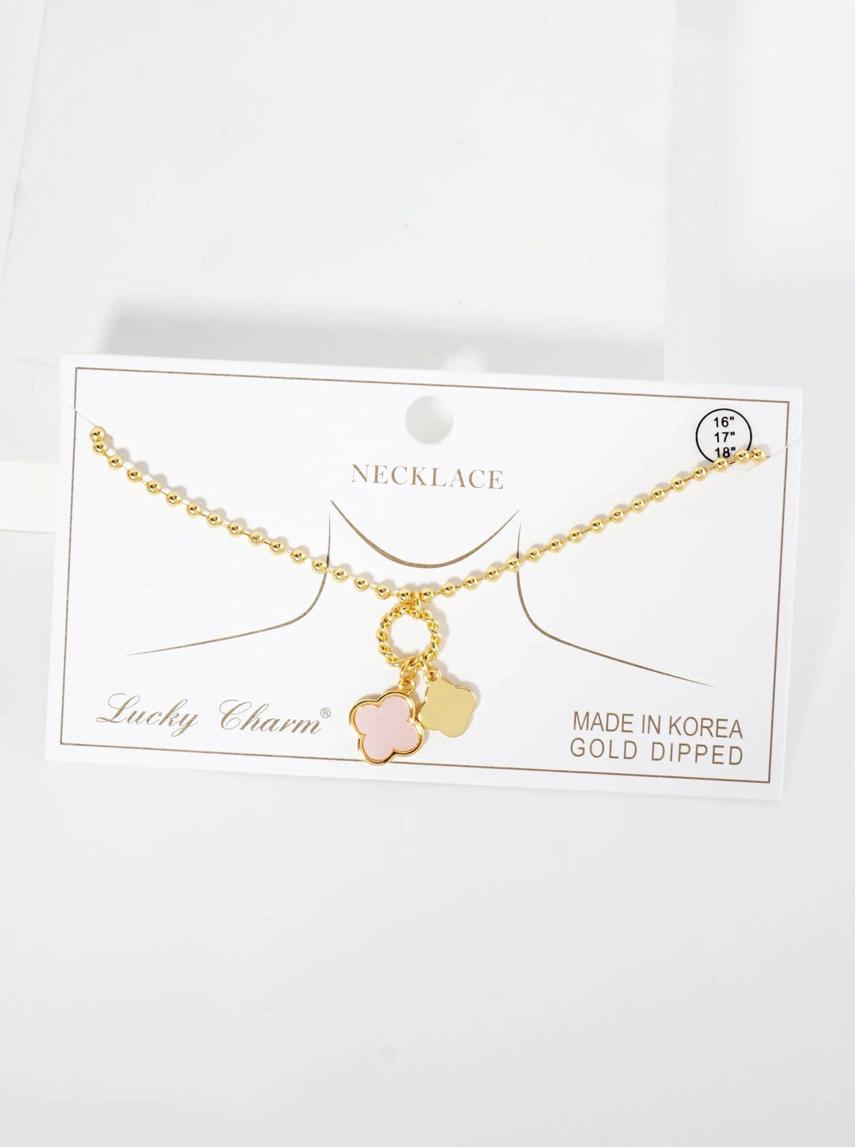 Lucky Double Quatrefoil Ball Chain Necklace