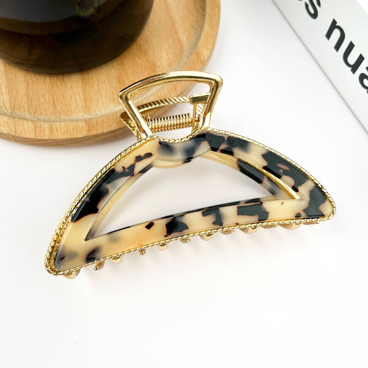 Acetate Metal Half Circle Hair Claw Clip