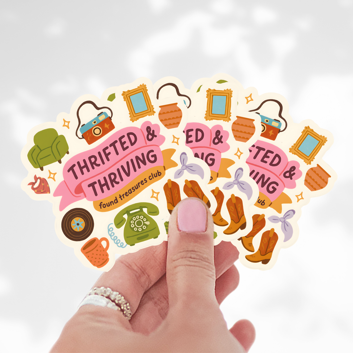 Thrifted & Thriving Vinyl Sticker
