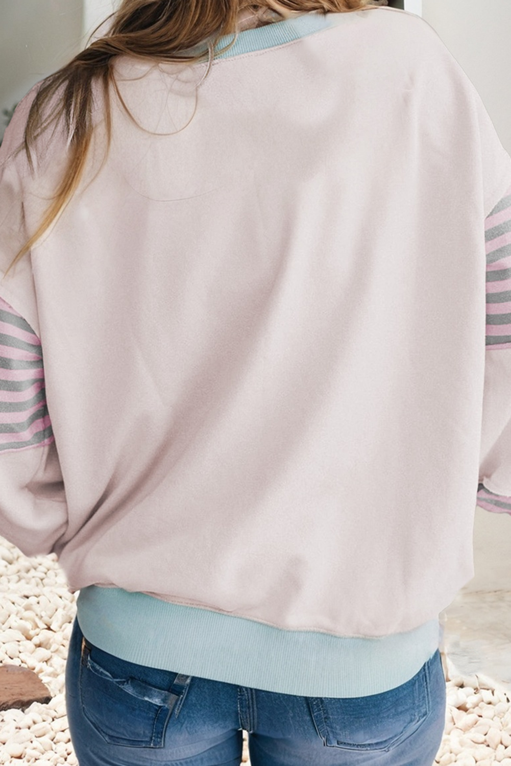 Weekend Stripe Colorblock Sweatshirt