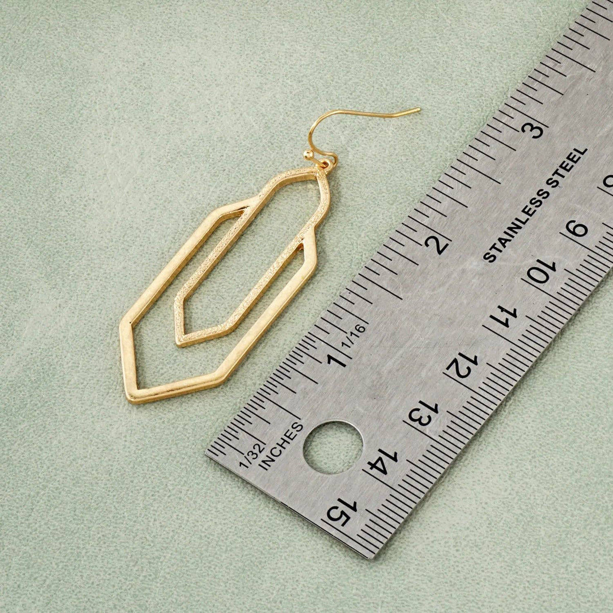Worn Silver Textured Geometric Drop Earrings