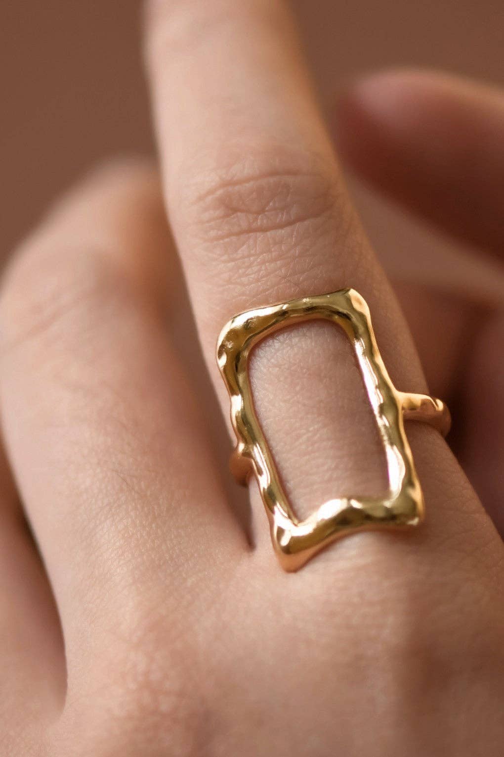 18K Gold Plated Waterproof Stainless Steel Ring - 7887