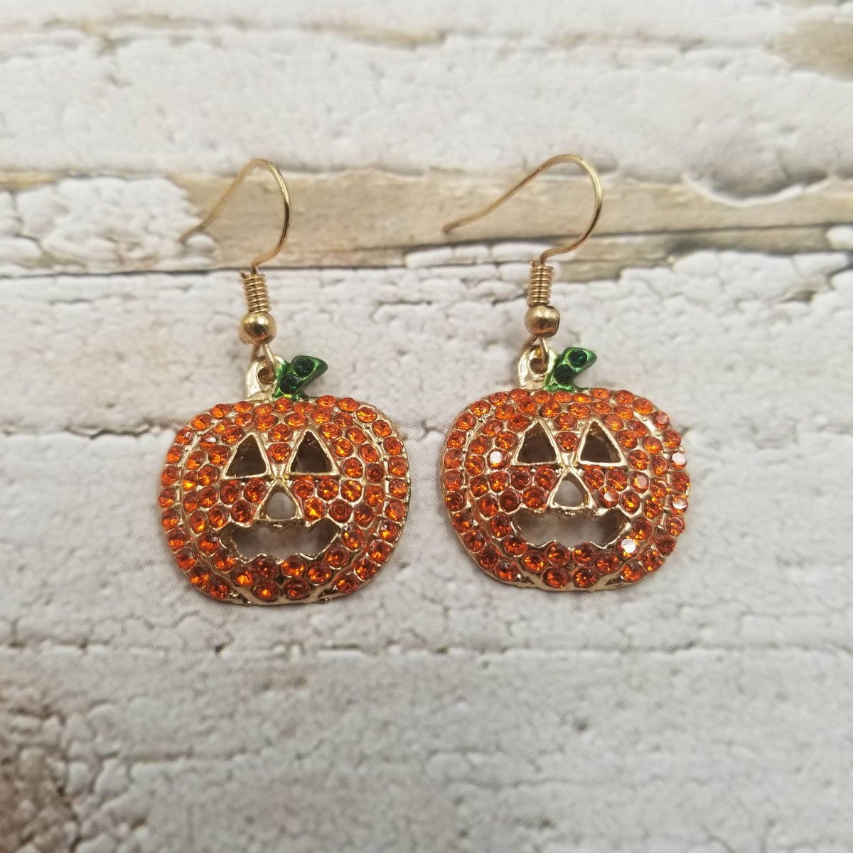 Smiling Pumpkin Sparkle Earrings