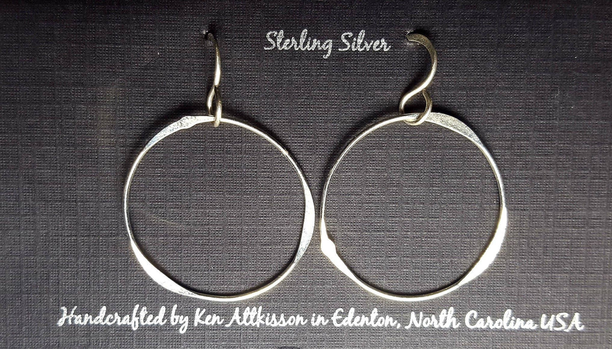 Sterling Silver Earrings Large Circle