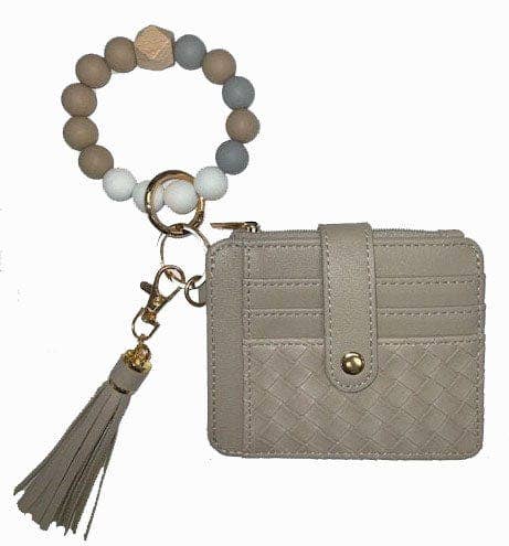 Nina Quilted Beaded Keychain Bracelet Wallet