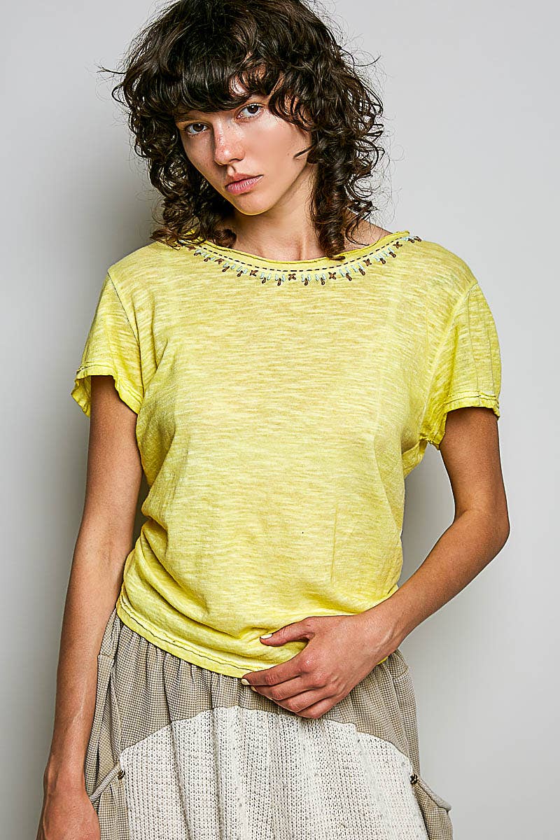 Everyday Lightweight Relaxed Fit Hand-Stitched Knit Top