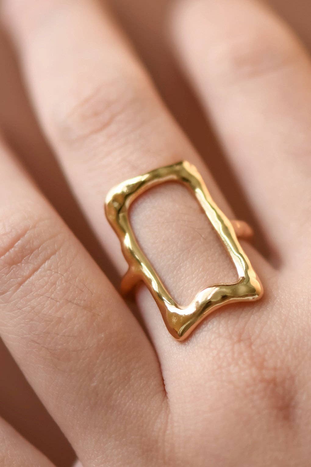 18K Gold Plated Waterproof Stainless Steel Ring - 7887