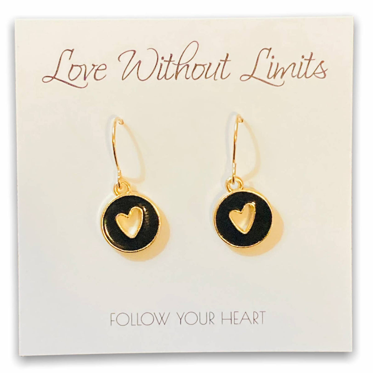 Love Without Limits Enamel Heart Dangle Earrings