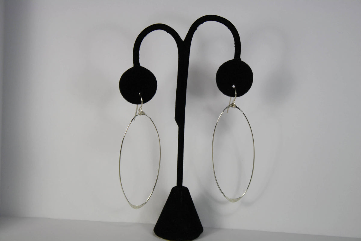 Sterling Silver Earrings X-Large Oval