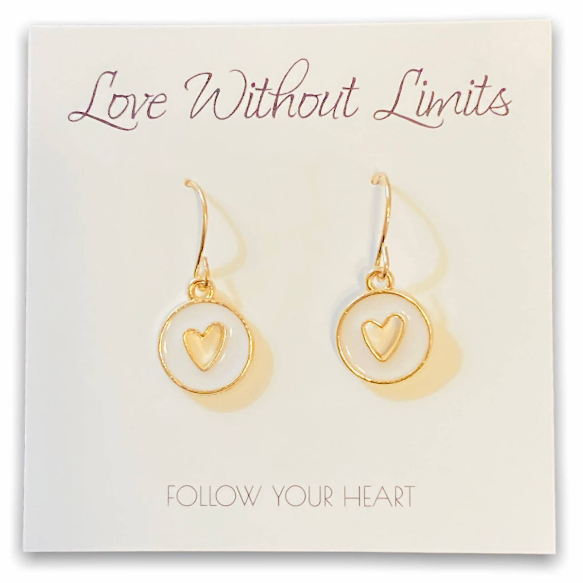 Love Without Limits Enamel Heart Dangle Earrings