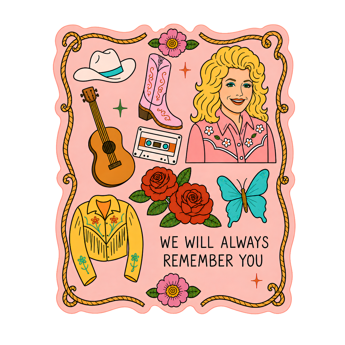 Dolly Parton Tribute Vinyl Sticker