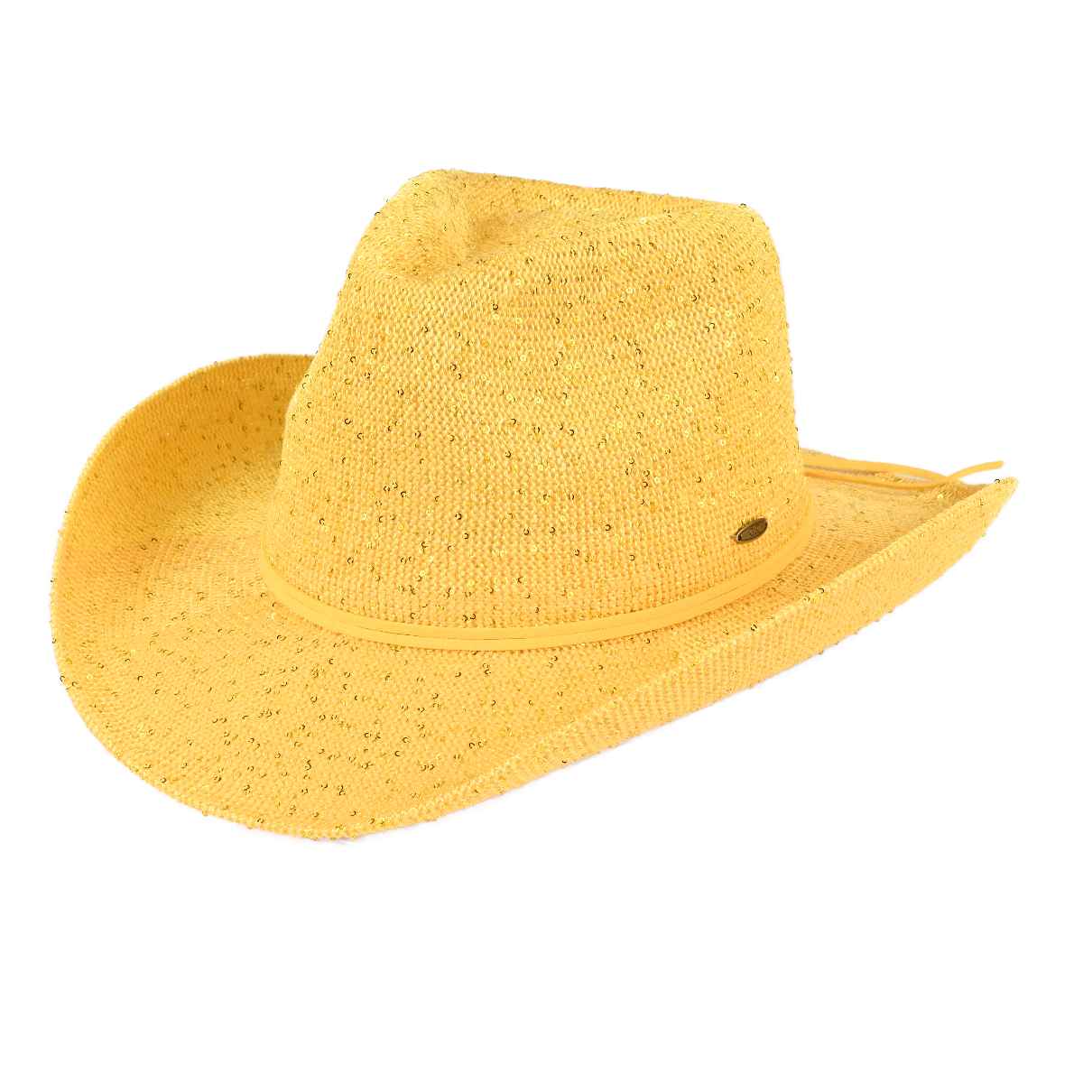 Sequin Cowboy Hat with Suede-Style Band