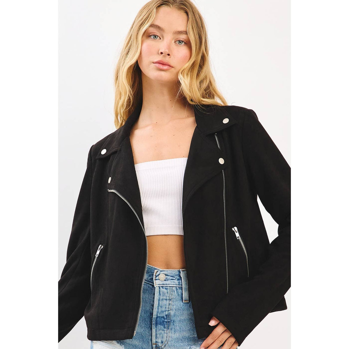 SUEDE MOTO BIKER JACKET
